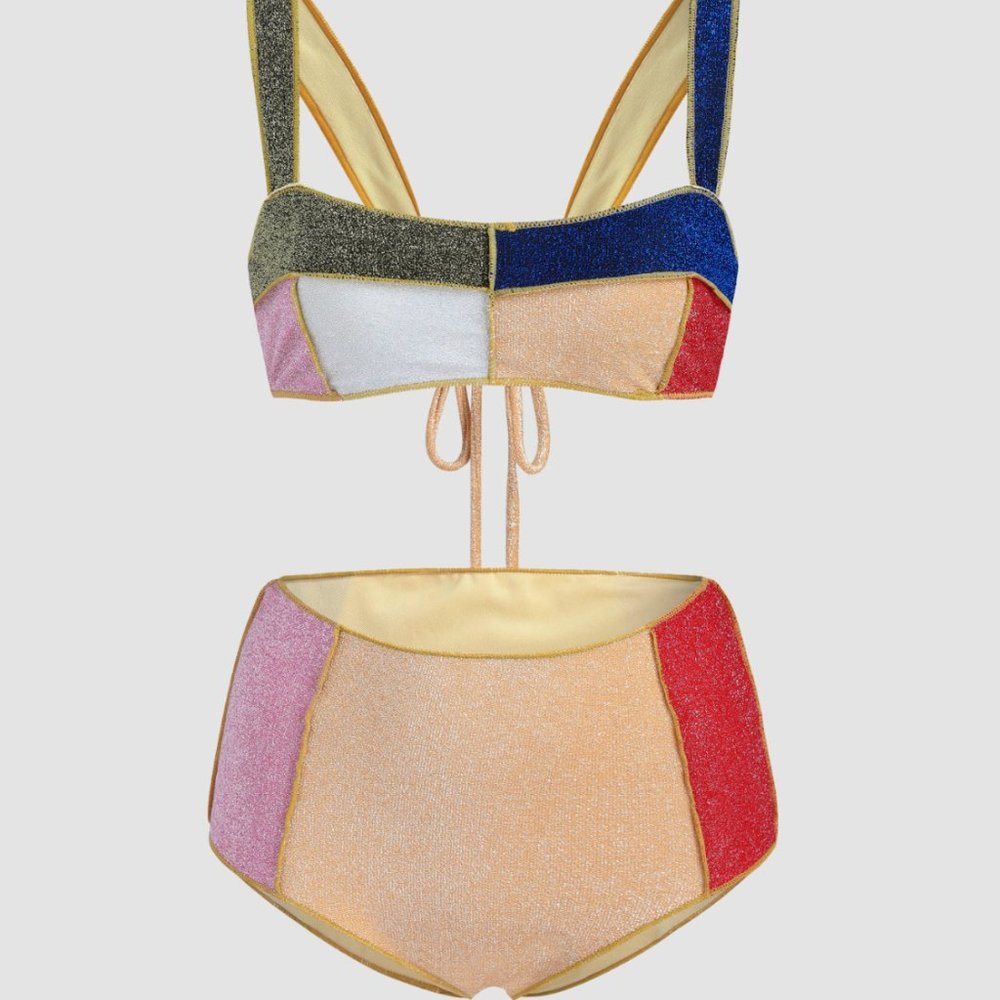 NWT Cider Glitter Stitching Bikini Set